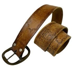 Rare Vintage Levis Stamped Logo Leather Thrashed Tattered Heavy Patina 1970s HTF